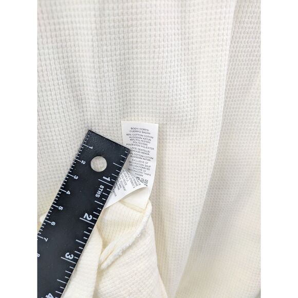 NWT Lucky Brand Women's size Large Long Sleeve Cream Top Lace Stripes - Picture 10 of 10